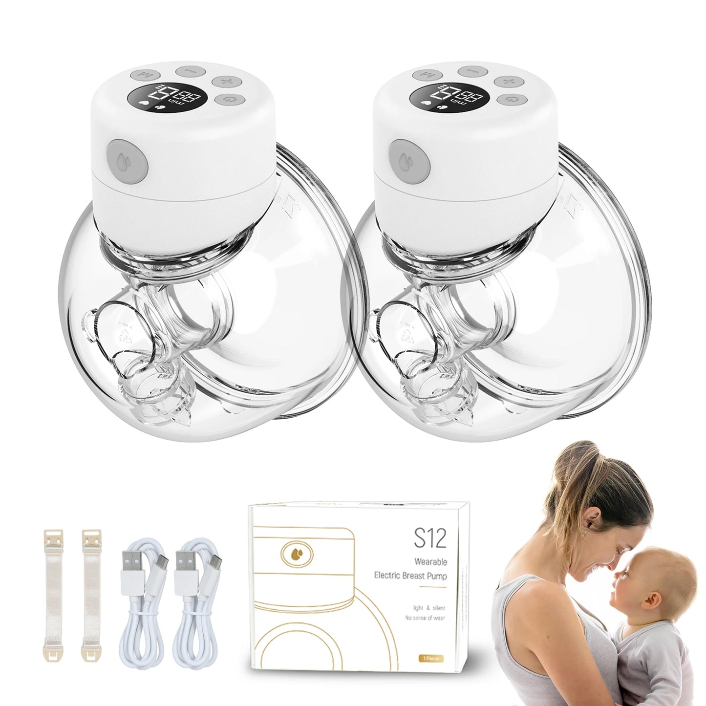 Hands Free Electric Breast Pumps UV disinfectable