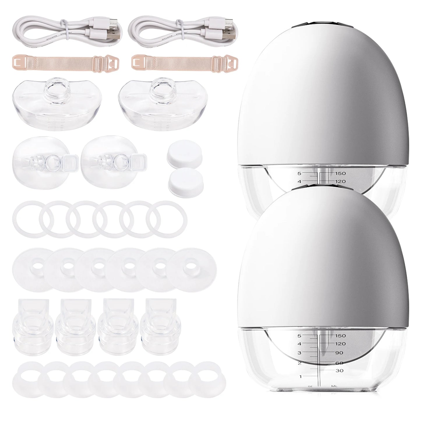 Portable Wearable Breast Pump Hands Free Electric Breast Pump with LED Screen for Breastfeeding 4 Modes 9Suction Level Low Noise