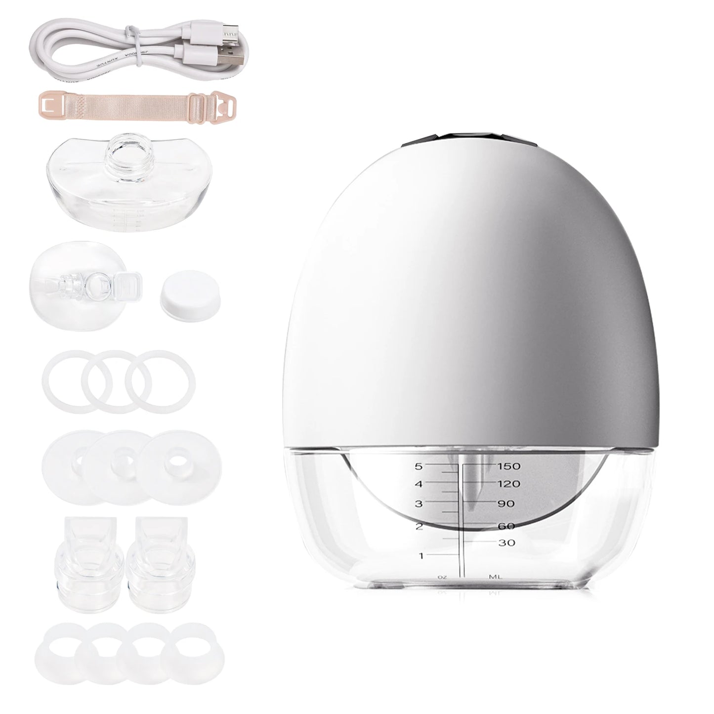 Portable Wearable Breast Pump Hands Free Electric Breast Pump with LED Screen for Breastfeeding 4 Modes 9Suction Level Low Noise