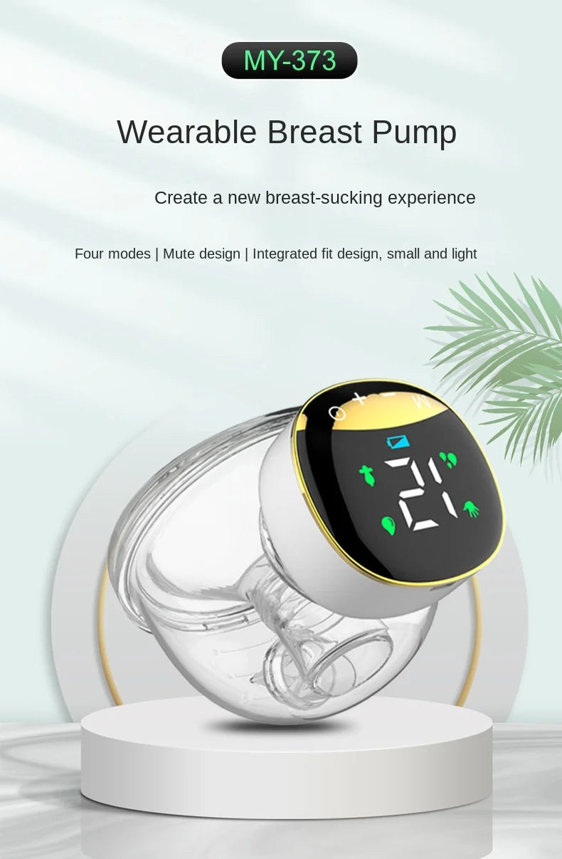 Wearable Electric Breast Pump Portable Handsfree BPA Free Anti-back Flow Easy Clean & Operate LED Dispaly Breast Milk Exactor